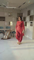 Designer Maroon Pocket Women Coord Set , Video